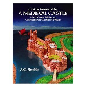 3/$55❤️Cut & Assemble A Medieval Castle 1984 full colour model book Caernavon